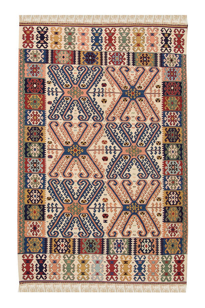 New Kilim Rug, Natural Color Kilim, 4.11x6.11 ft Kilim, 5x7 Kilim Rug,Turkish Kilim Rug,Oushak Kilim,Handwoven Kilim,Handspun Wool Kilim Rug