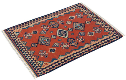 New Kilim Rug, Natural Color Kilim, 4.4x6.2 feet Kilim, 4x6 Kilim Rug,Turkish Kilim Rug,Oushak Kilim,Handwoven Kilim,Handspun Wool Kilim Rug