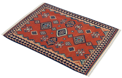 New Kilim Rug, Natural Color Kilim, 4.4x6.2 feet Kilim, 4x6 Kilim Rug,Turkish Kilim Rug,Oushak Kilim,Handwoven Kilim,Handspun Wool Kilim Rug