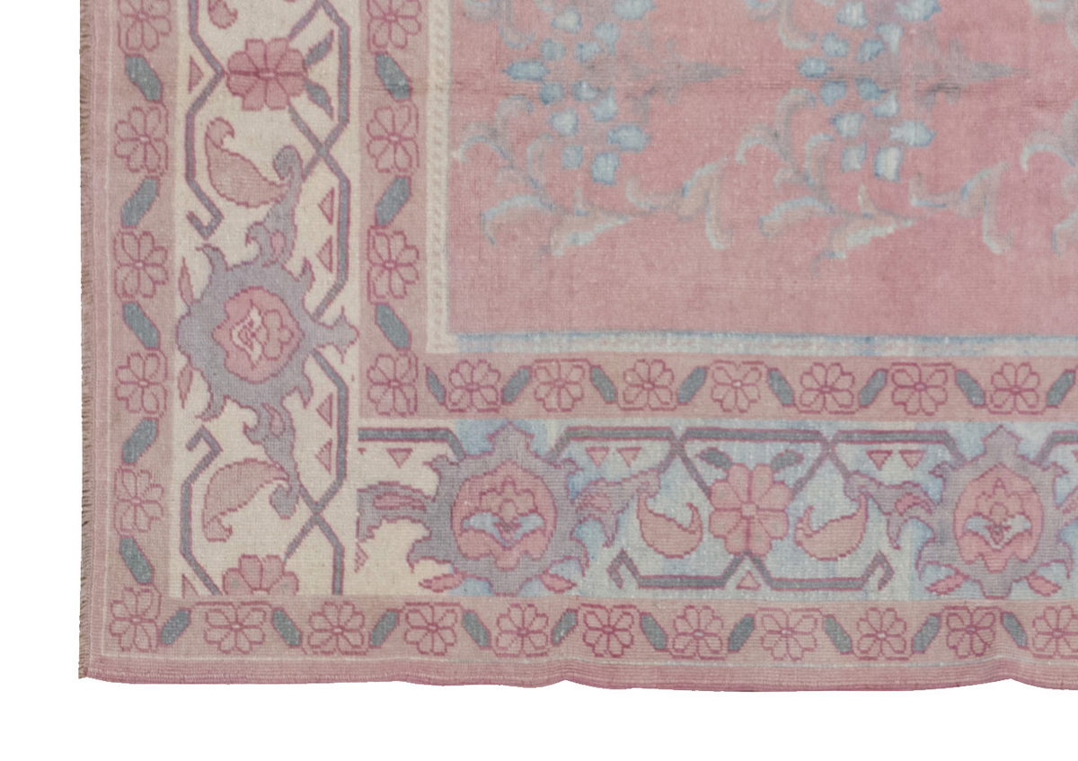 Pink Vintage Large Rug, Oushak Area Rug, 6 x 8'4" feet 184 x 255 cm