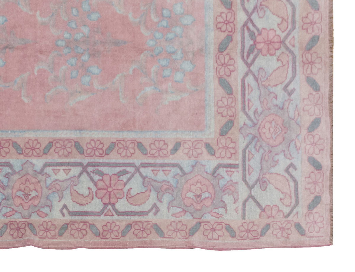 Pink Vintage Large Rug, Oushak Area Rug, 6 x 8'4" feet 184 x 255 cm