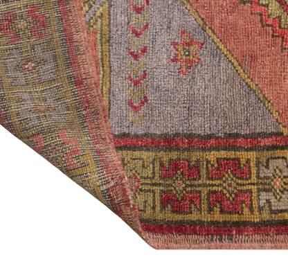 Vintage Turkish Rug, 140 × 280 cm / 4.6 x 9.2 ft Rug, Handmade Wool Anatolian Rug