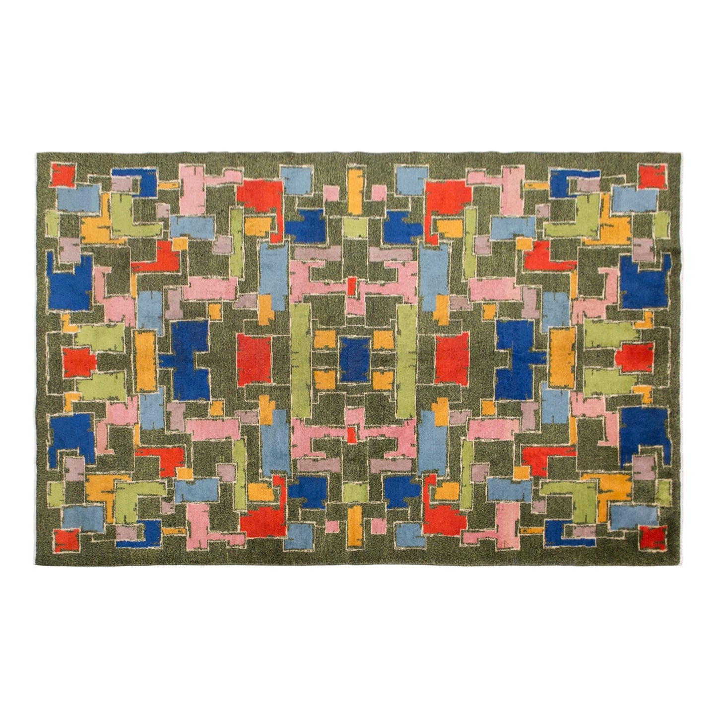 Modern Turkish Area Rug, 6.7x9.8 ft, 205x300 cm