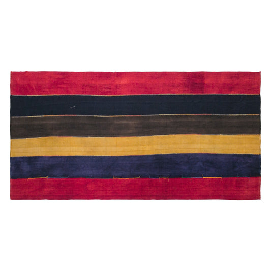Vintage Turkish Curtain Kilim Rug, 7.4 x 13 ft, 225 x 395 cm, Handwoven Turkish Wool Kilim