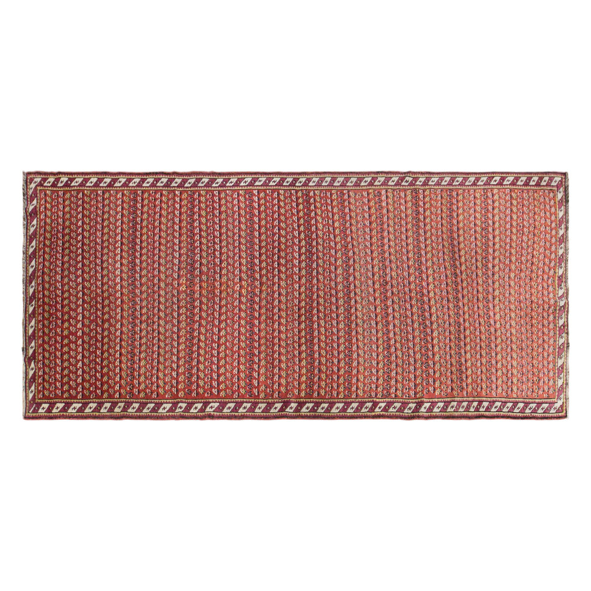 Vintage Turkish Runner Rug, 112 × 290 cm / 3.7 x 9.5 ft Handmade Wool Rug