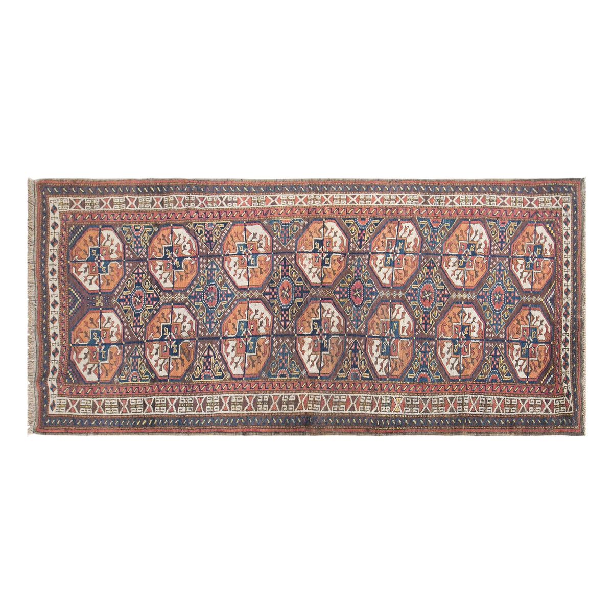 Vintage Turkmen Runner Rug, 96 × 220 cm / 3.1 x 7.2 ft Handmade Wool Rug