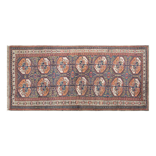 Vintage Turkmen Runner Rug, 96 × 220 cm / 3.1 x 7.2 ft Handmade Wool Rug