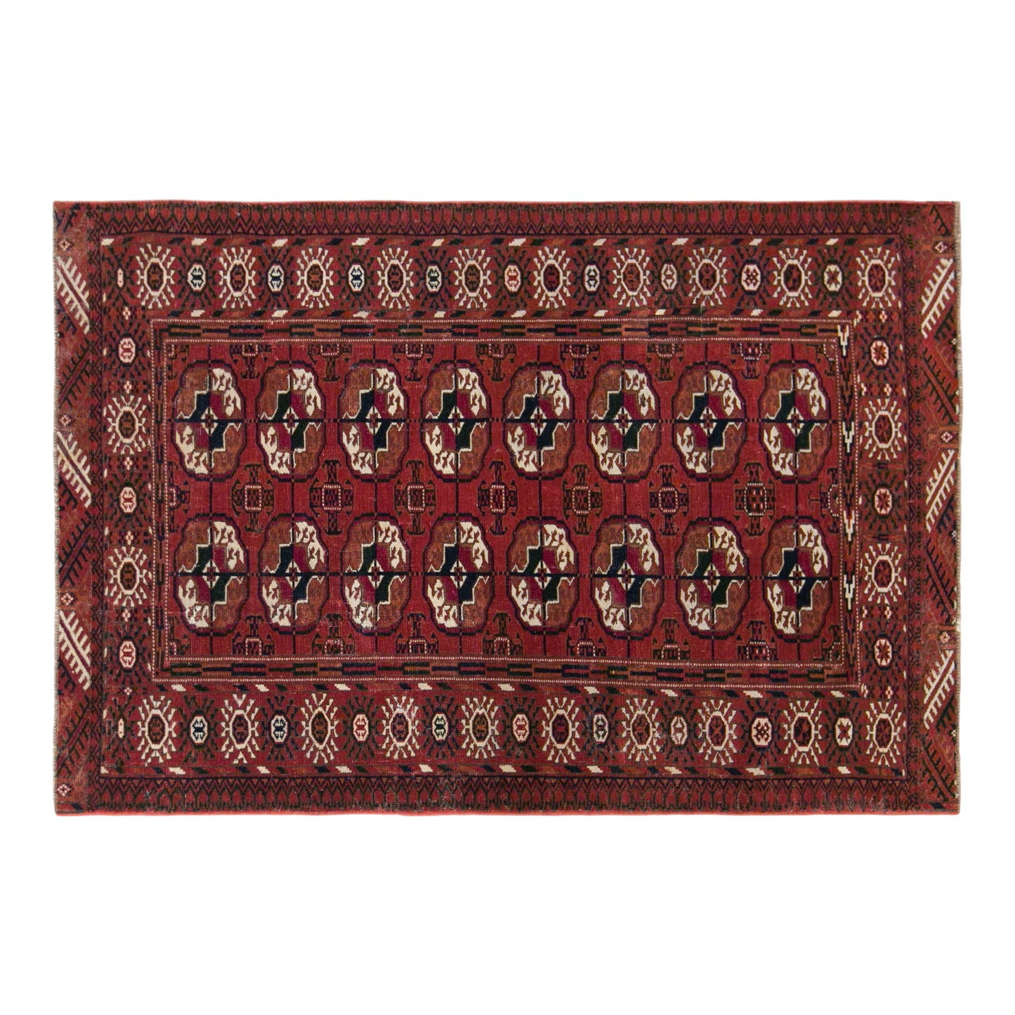 Vintage Turkmen Rug, 95 × 135 cm / 3.1 x 4.4 ft Handmade Wool Rug
