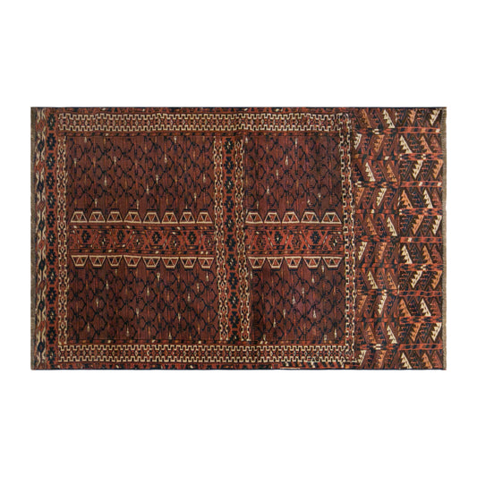 Vintage Turkmen Rug, 105 × 160 cm / 3.4 x 5.2 ft Handmade Wool Rug