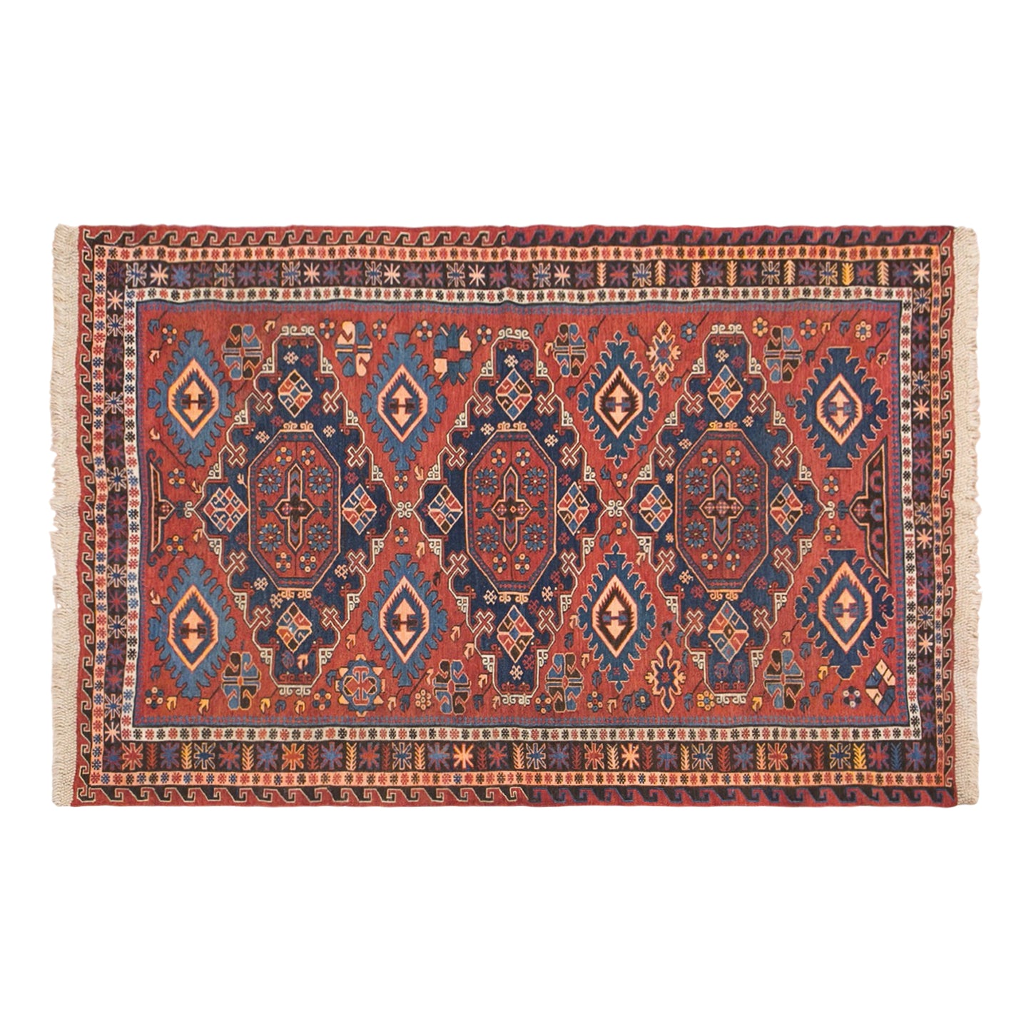 Vintage Turkish Area Rug, 4.4x5.7 ft, 135x175 cm