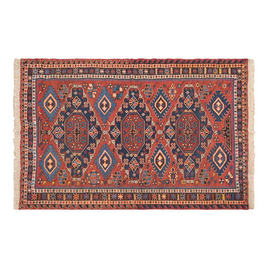 Vintage Turkish Area Rug, 4.4x5.7 ft, 135x175 cm