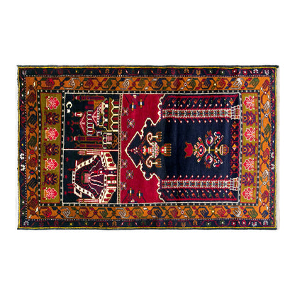 Vintage Konya Prayer Rug, 102 × 195 cm / 3.3 x 6.4 ft Handmade Wool Rug