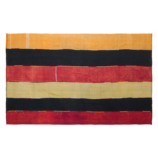 Vintage Konya Cihanbeyli Curtain Kilim Rug, 8.2 x 12 ft, 250 x 370 cm, Handwoven Turkish Wool Kilim