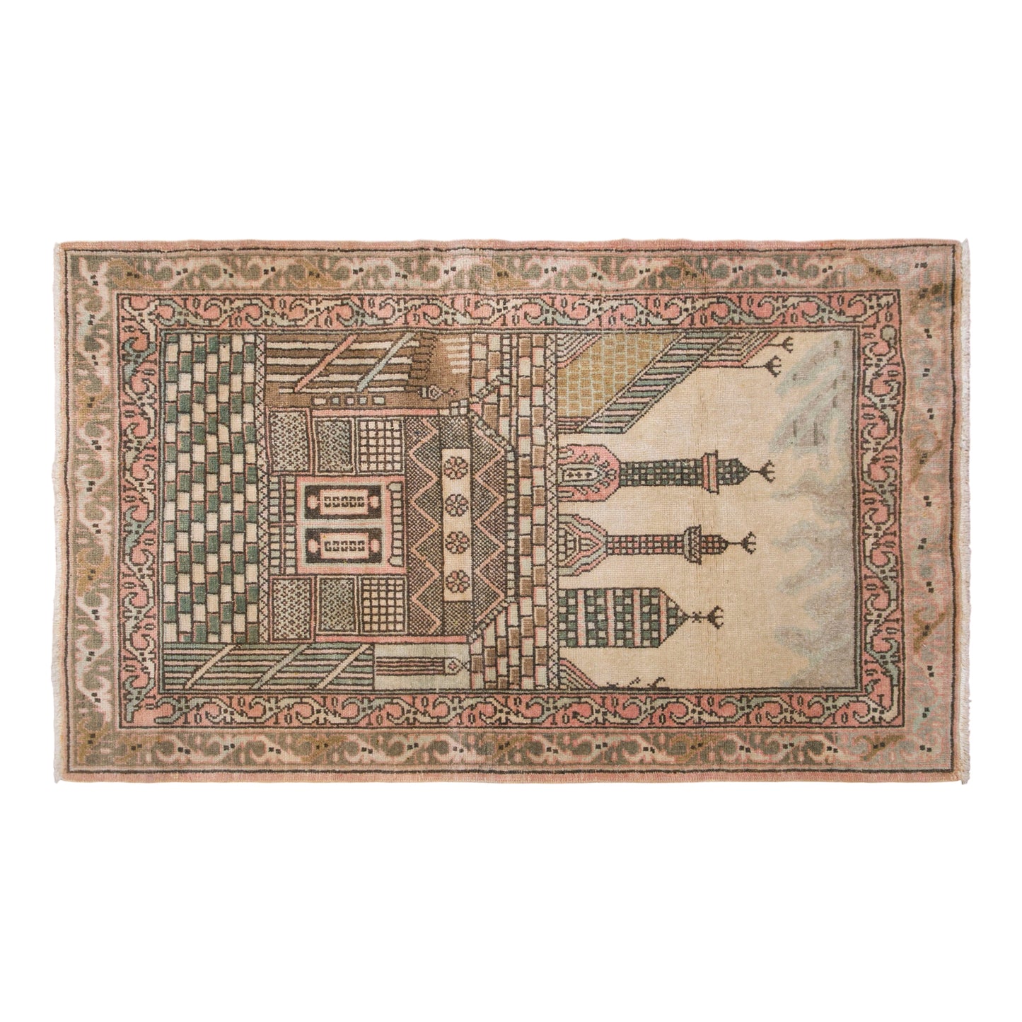 Prayer Rug 3.4 x 5.4 feet 105 x 166 cm
