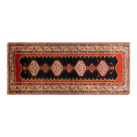 Vintage Turkish Runner Rug, 110 × 335 cm / 3.6 x 11 ft Handmade Wool Rug