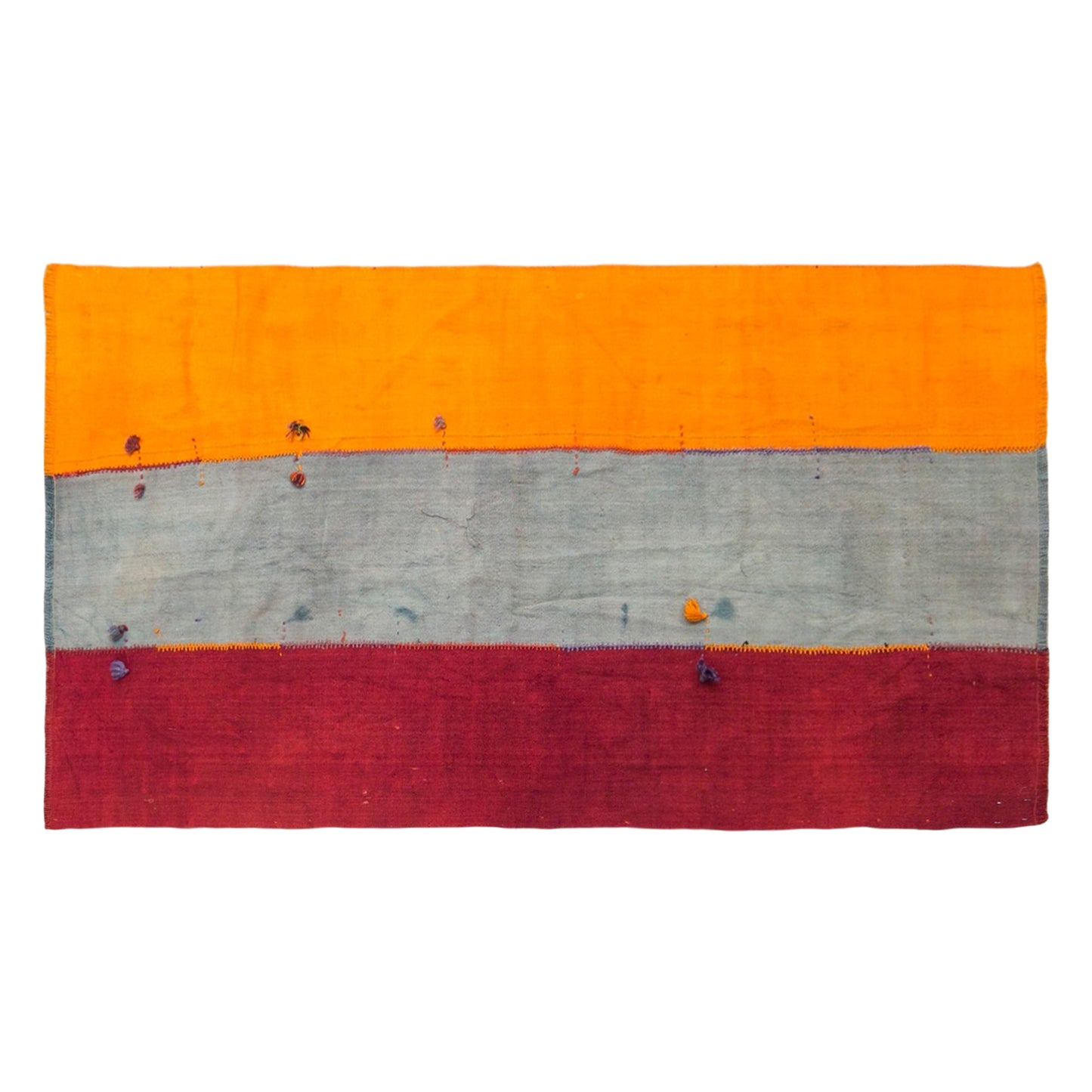 Vintage Konya Cihanbeyli Curtain Kilim Rug, 3.6 x 7.2 ft, 110 x 220 cm, Handwoven Turkish Wool Kilim