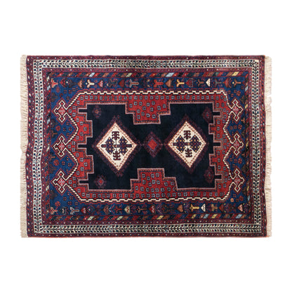 Vintage Turkish Small Rug, 125 x 145 cm / 4.1 x 4.8 feet