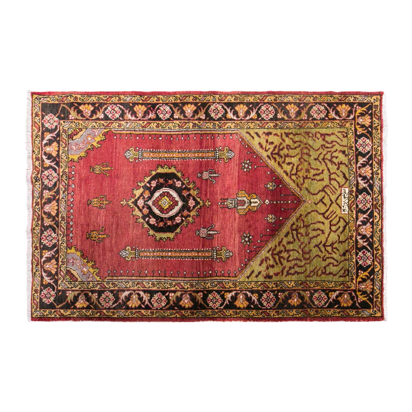 Vintage Konya Sille Rug, 117 × 175 cm / 3.8 x 5.7 ft Handmade Wool Rug