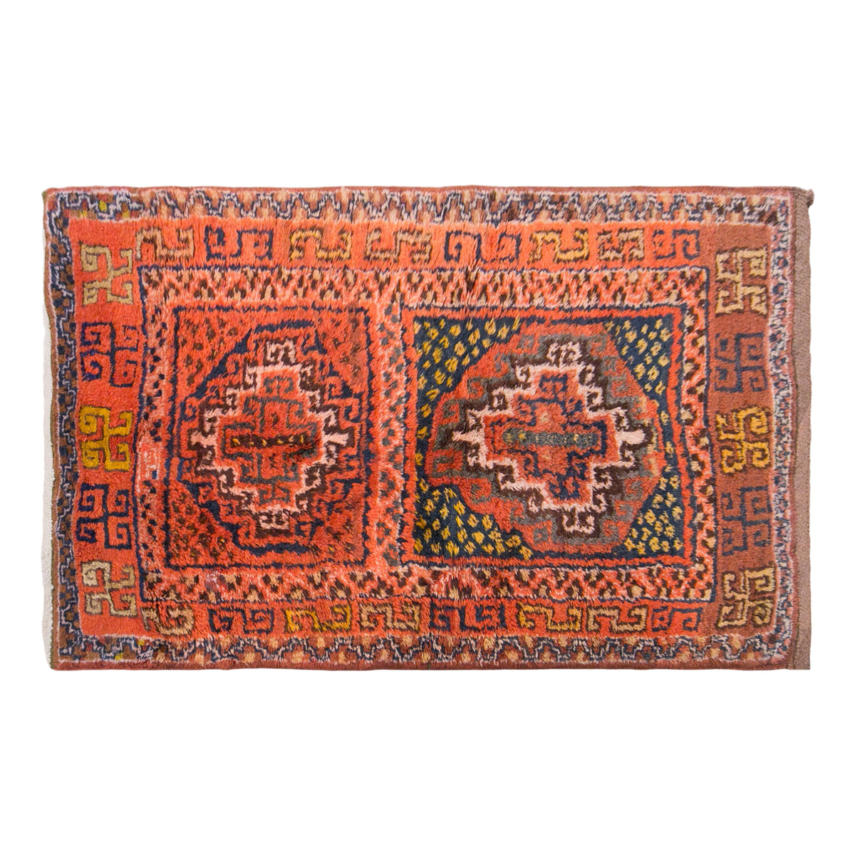 Vintage Kurdish Rug, 106 × 148 cm / 3.5 x 4.9 ft Handmade Wool Rug