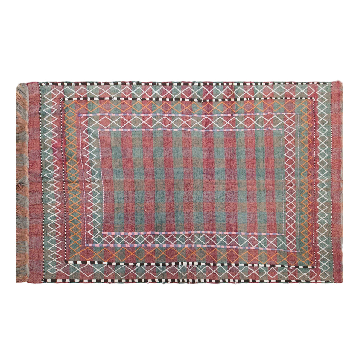 Vintage Caucasian Verneh Rug, 150 × 225 cm / 4.9 x 7.4 ft Rug, Handmade Wool Flatweave