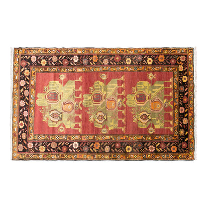 Vintage Caucasian Azerbaijan Rug, 135 × 245 cm / 4.4 x 8 ft Handmade Wool Rug