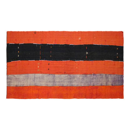Vintage Konya Cihanbeyli Curtain Kilim Rug, 6.7 x 14 ft, 205 x 440 cm, Handwoven Turkish Wool Kilim