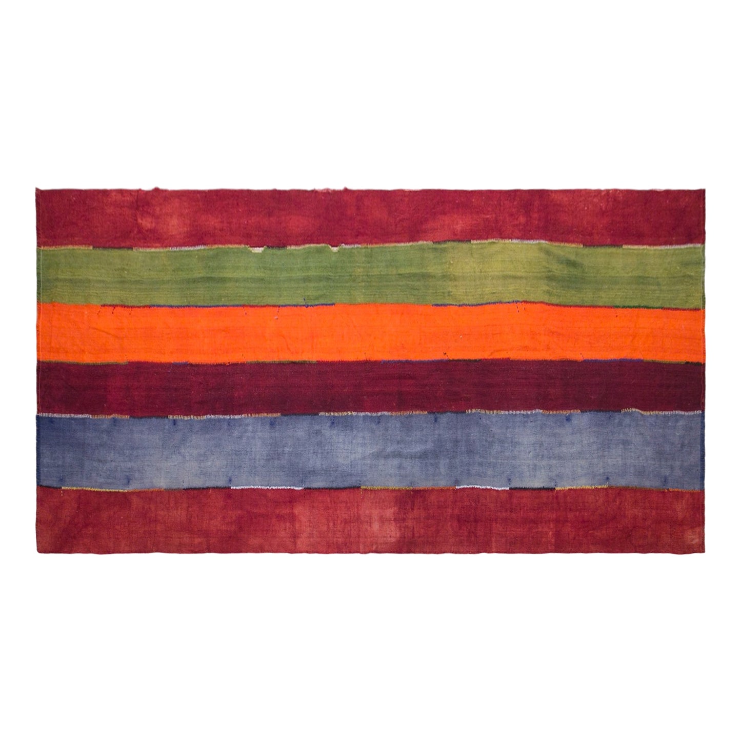 Vintage Turkish Curtain Kilim Rug, 6.7 x 15 ft, 205 x 458 cm, Handwoven Turkish Wool Kilim