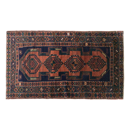 Vintage Caucasian Azerbaijan Rug, 122 × 230 cm / 4 x 7.5 ft Handmade Wool Rug