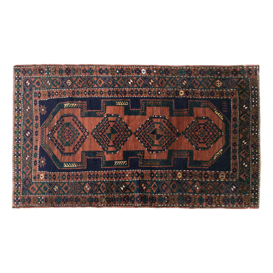 Vintage Caucasian Azerbaijan Rug, 122 × 230 cm / 4 x 7.5 ft Handmade Wool Rug