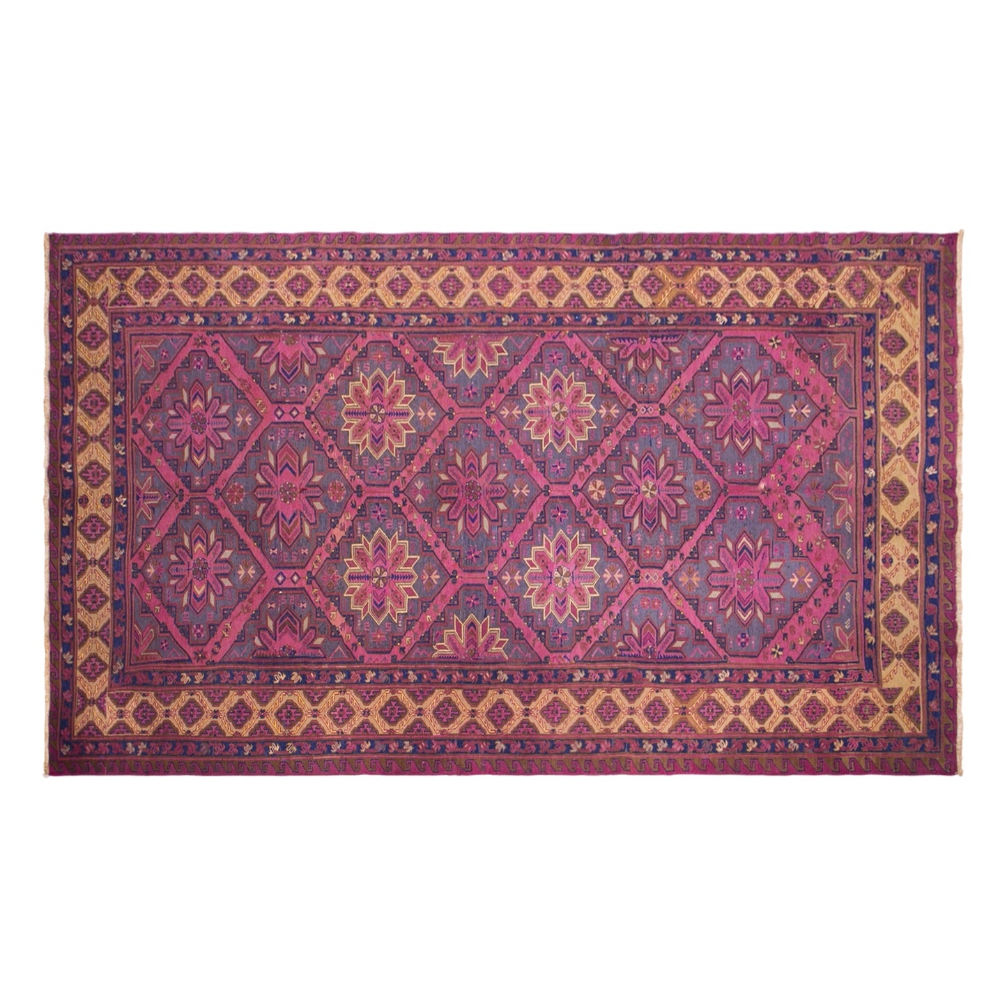 Vintage Turkish Area Rug, 7.4x12.3 ft, 225x375 cm