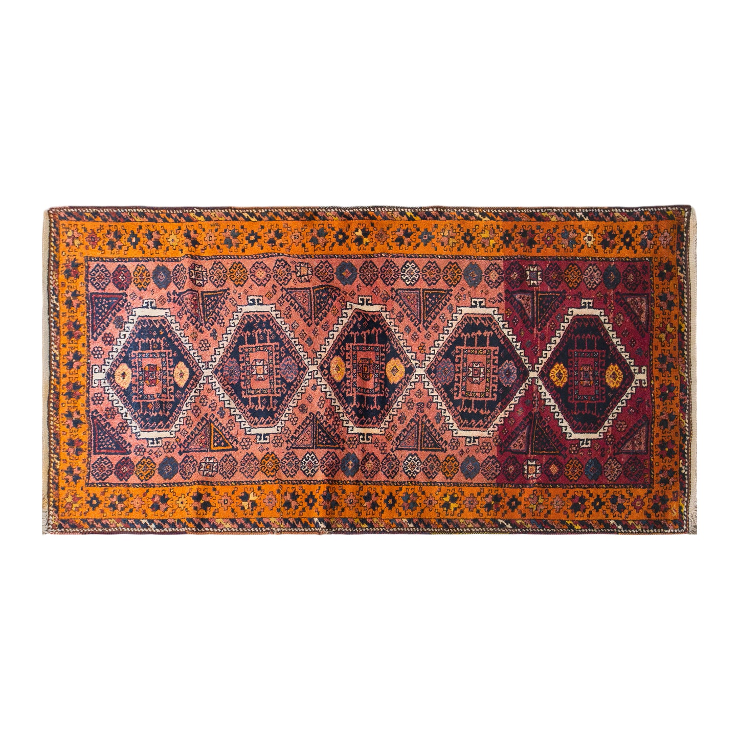 Vintage Malatya Adiyaman Rug, 135 × 260 cm / 4.4 x 8.5 ft Handmade Wool Rug