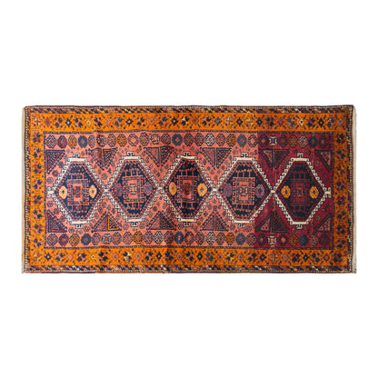 Vintage Malatya Adiyaman Rug, 135 × 260 cm / 4.4 x 8.5 ft Handmade Wool Rug