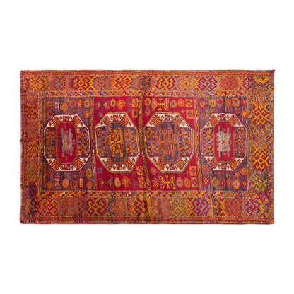 Vintage Konya Cihanbeyli Kurdish Rug, 135 × 230 cm / 4.4 x 7.5 ft Handmade Wool Rug