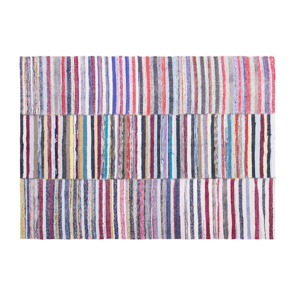 Vintage Turkish Minimal Kilim Rug, 210 × 255 cm / 6.9 x 8.4 ft Handmade Wool Flatweave Rug
