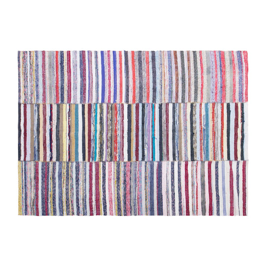 Vintage Turkish Minimal Kilim Rug, 210 × 255 cm / 6.9 x 8.4 ft Handmade Wool Flatweave Rug