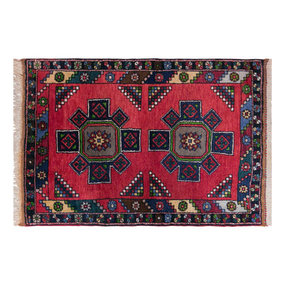 Vintage Konya Rug, 90 × 115 cm / 3 x 3.8 ft Rug, Handmade Wool Turkish Rug