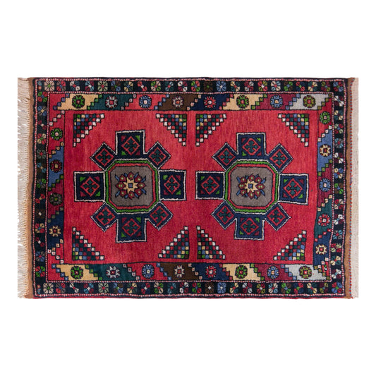 Vintage Konya Rug, 90 × 115 cm / 3 x 3.8 ft Rug, Handmade Wool Turkish Rug