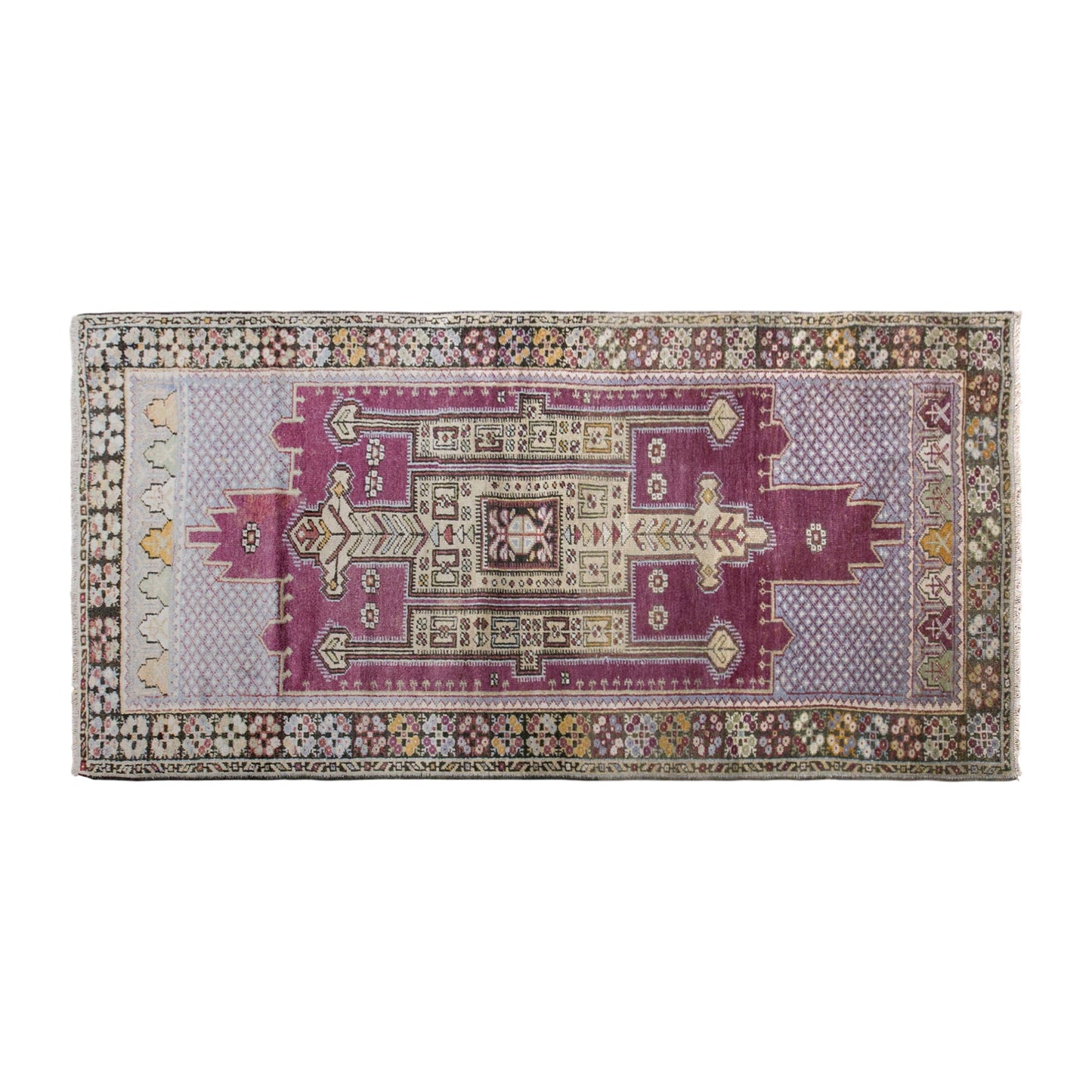 Vintage Kırşehir Rug, 106 × 221 cm / 3.5 x 7.3 ft Handmade Wool Rug
