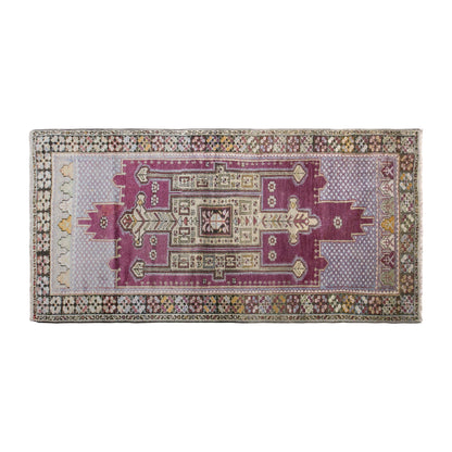 Vintage Kırşehir Rug, 106 × 221 cm / 3.5 x 7.3 ft Handmade Wool Rug