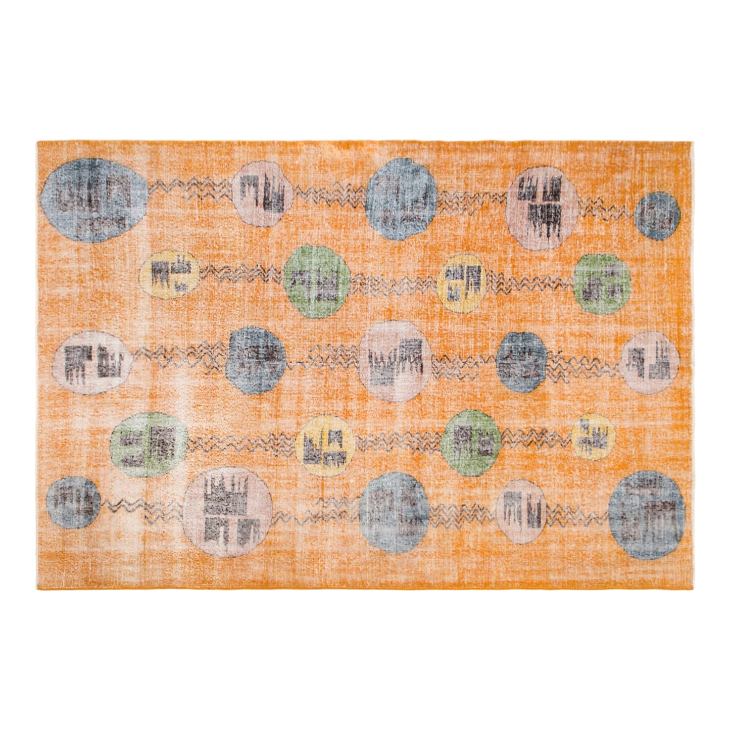 Modern Turkish Area Rug, 6.9x9.8 ft, 210x300 cm