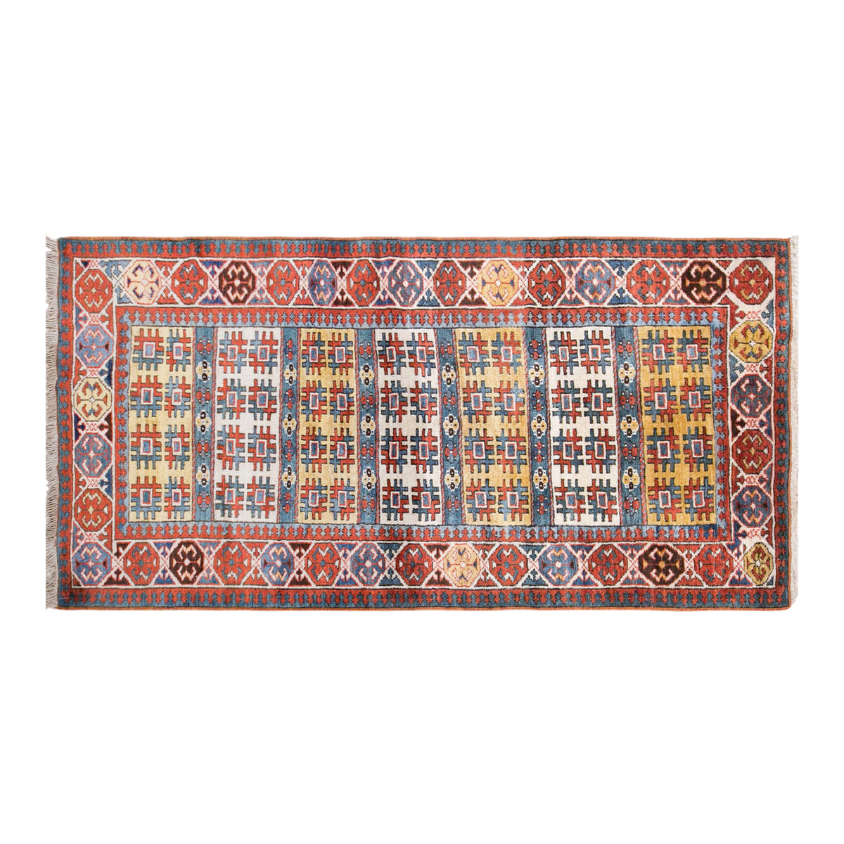 Vintage Turkish Rug, 105 × 216 cm / 3.4 x 7.1 ft Handmade Wool Rug