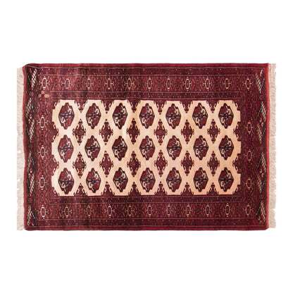 Vintage Turkmen Rug, 103 × 136 cm / 3.4 x 4.5 ft Handmade Wool Rug