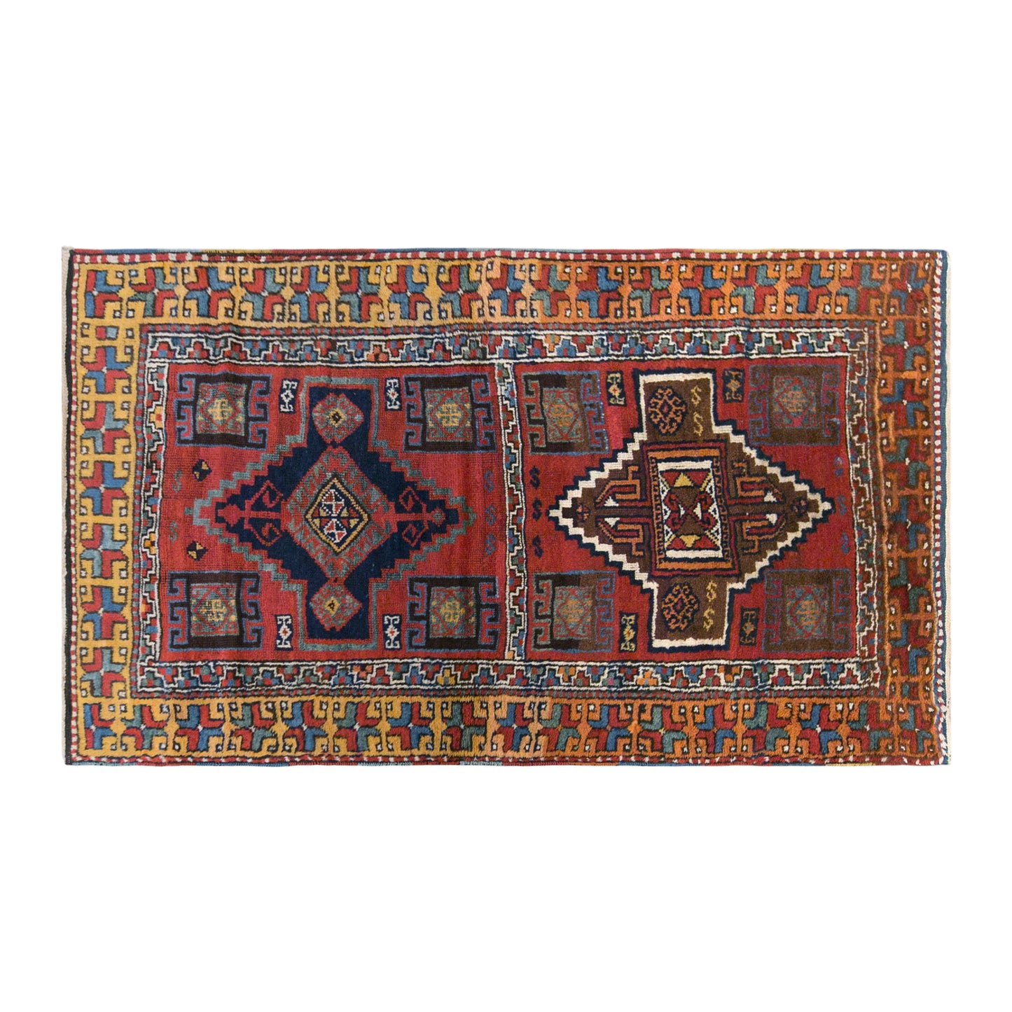 Antique Kurdish Malatya Rug, 102 × 175 cm / 3.3 x 5.7 ft Handmade Wool Rug