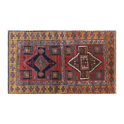 Antique Kurdish Malatya Rug, 102 × 175 cm / 3.3 x 5.7 ft Handmade Wool Rug