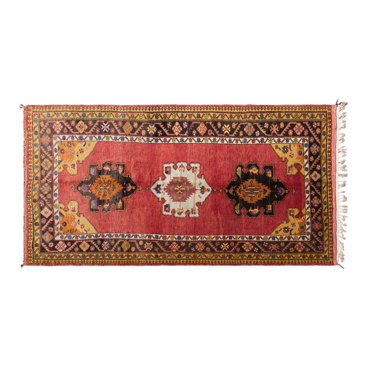 Vintage Konya Derbent Rug, 160 × 300 cm / 5.2 x 9.8 ft Rug, Handmade Wool Turkish Rug