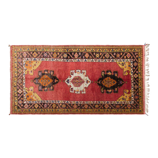 Vintage Konya Derbent Rug, 160 × 300 cm / 5.2 x 9.8 ft Rug, Handmade Wool Turkish Rug