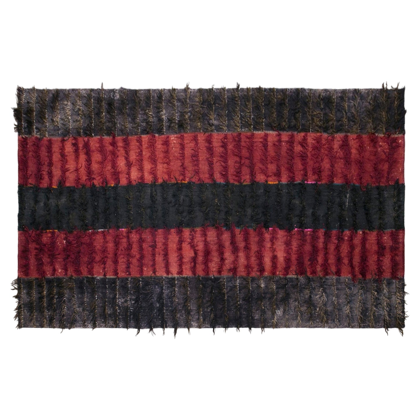 Vintage Turkish Curtain Kilim Rug, 7.1 x 14 ft, 215 x 435 cm, Handwoven Turkish Wool Kilim