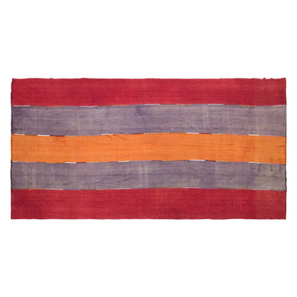 Vintage Konya Cihanbeyli Curtain Kilim Rug, 6.7 x 14 ft, 205 x 425 cm, Handwoven Turkish Wool Kilim