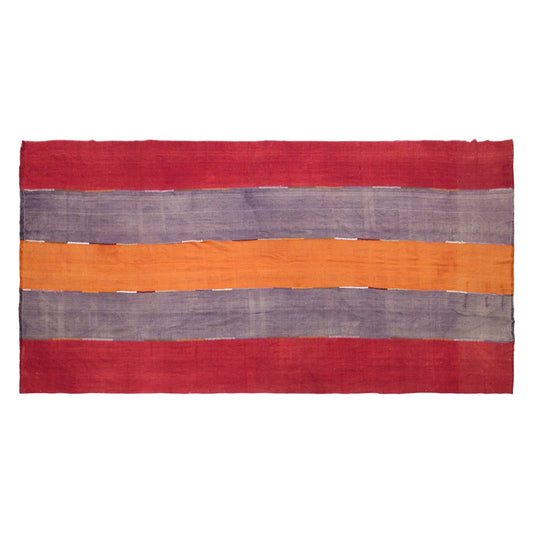 Vintage Konya Cihanbeyli Curtain Kilim Rug, 6.7 x 14 ft, 205 x 425 cm, Handwoven Turkish Wool Kilim