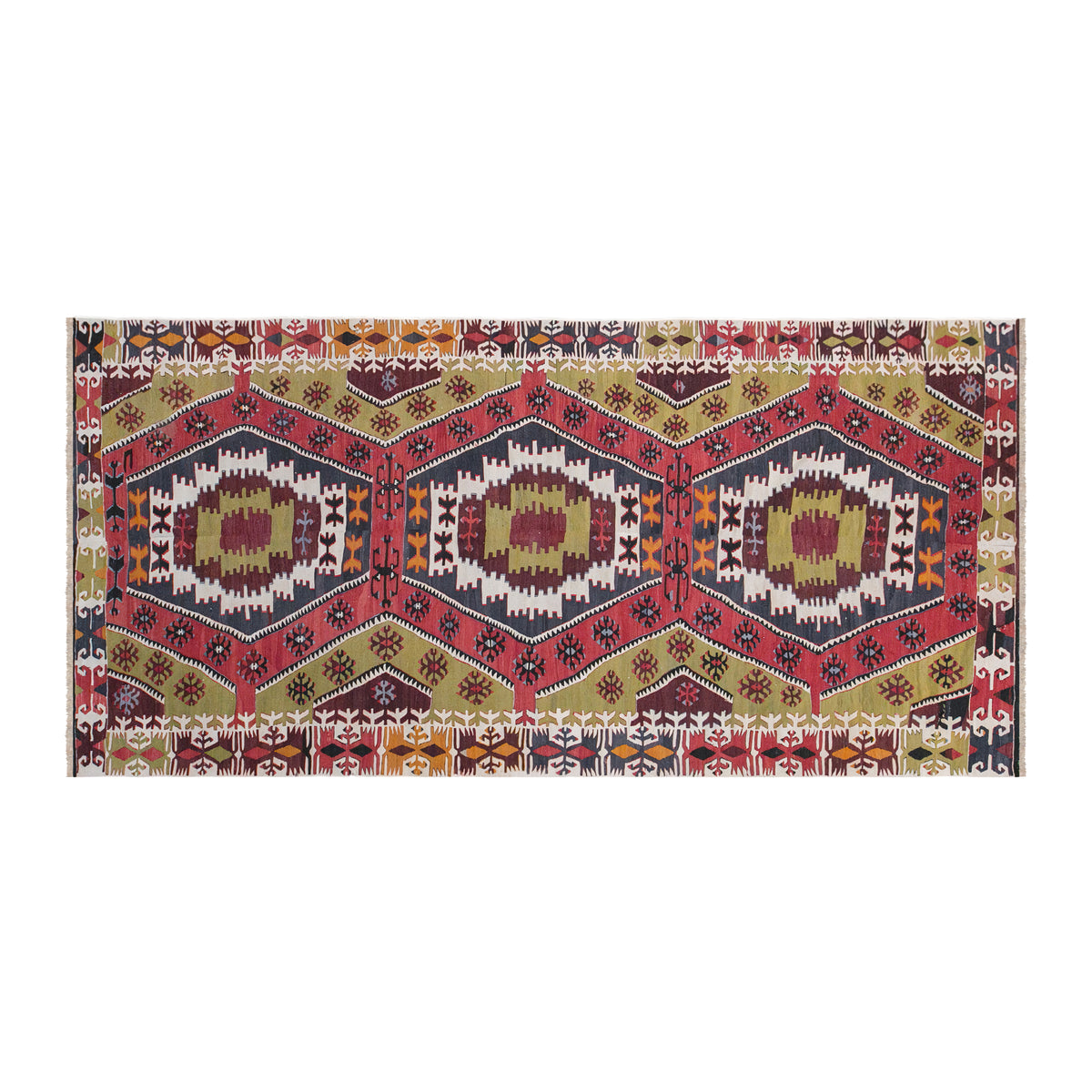 Vintage Konya Kilim, 155 x 350 cm / 5.1 x 11 feet